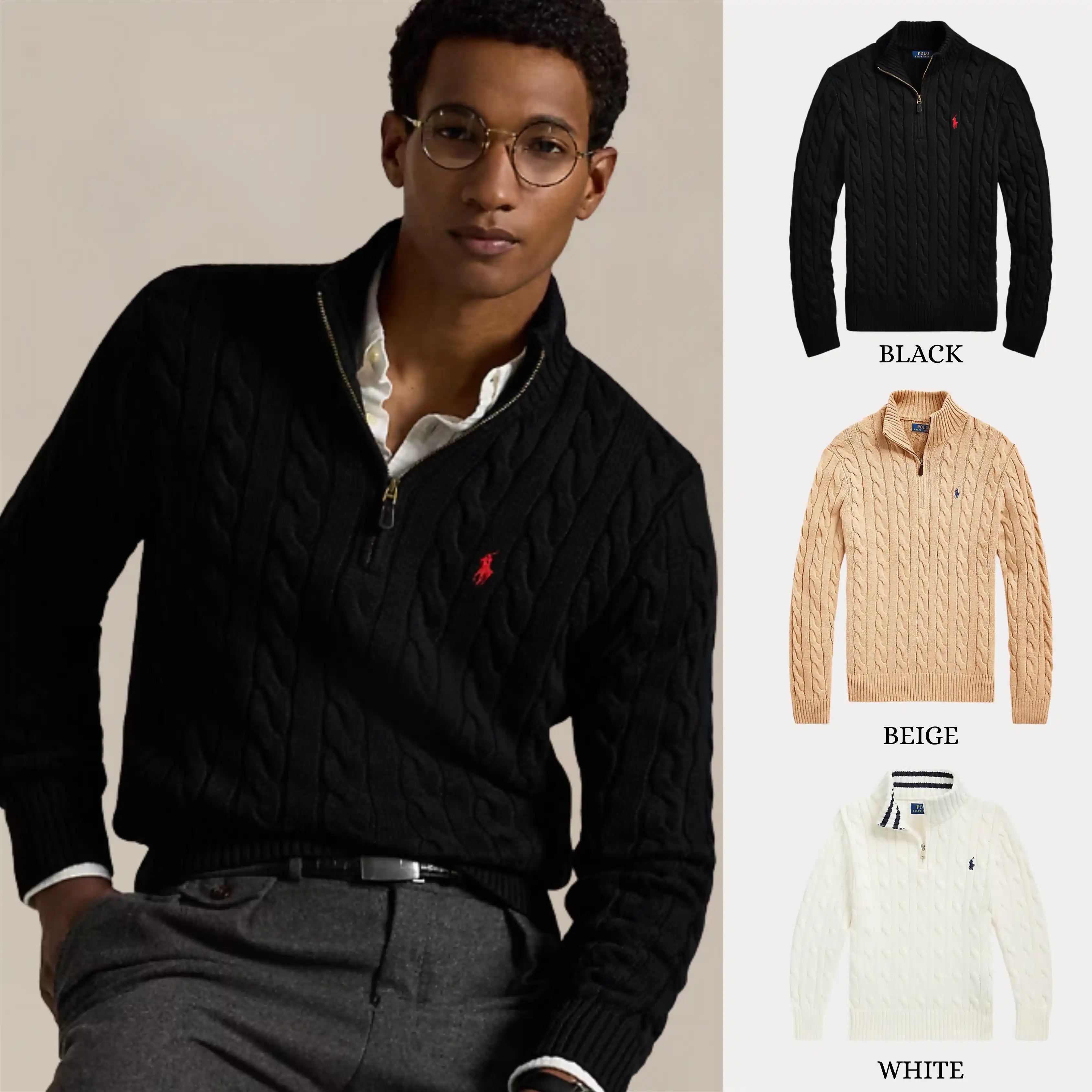 BUY 1, GET 3 – RALPH LAUREN CABLE KNIT ZIP SWEATER SET